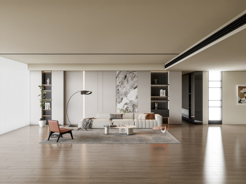Sofa Coffee table Wall panel Living Combination 13 3Dモデル