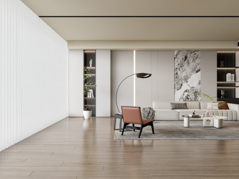 Sofa Coffee table Wall panel Living Combination 13 3Dモデル