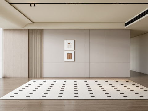 Sofa Coffee table Wall panel Living Combination 14 3D Model