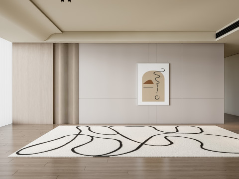 Sofa Coffee table Wall panel Living Combination 15 Model 3D