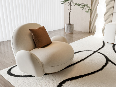 Sofa Coffee table Wall panel Living Combination 15 Model 3D