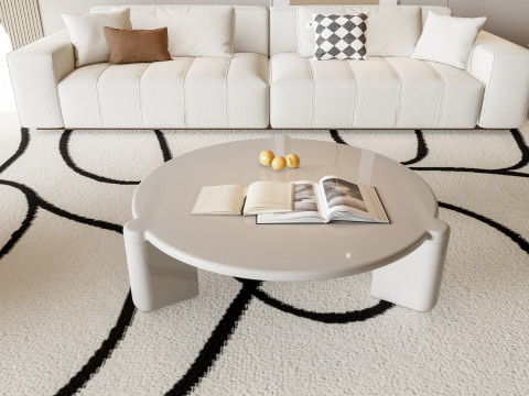 Sofa Coffee table Wall panel Living Combination 15 Model 3D