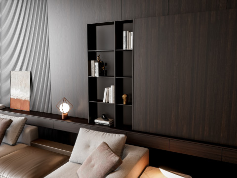 Sofa Coffee table Wall panel Living Combination 16 3Dモデル
