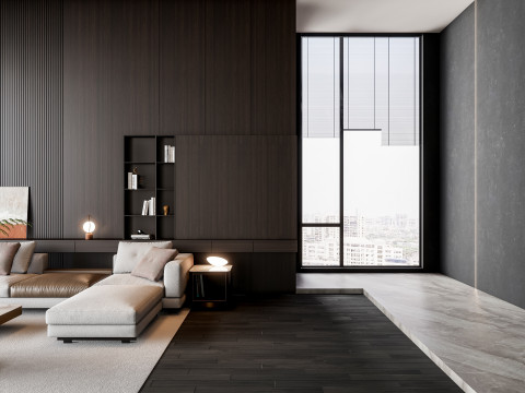 Sofa Coffee table Wall panel Living Combination 16 3Dモデル