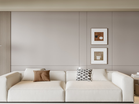 Sofa Coffee table Wall panel Living Combination 17 3D 模型