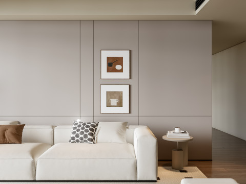 Sofa Coffee table Wall panel Living Combination 17 3D 模型