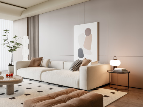 Sofa Coffee table Wall panel Living Combination 19 3Dモデル