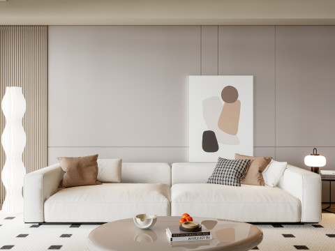 Sofa Coffee table Wall panel Living Combination 19 3Dモデル