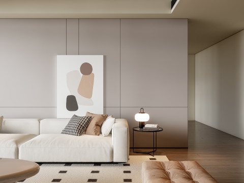 Sofa Coffee table Wall panel Living Combination 19 3Dモデル
