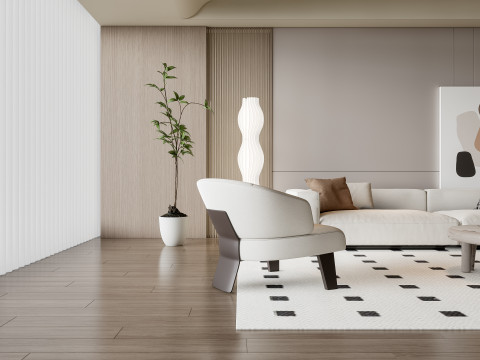 Sofa Coffee table Wall panel Living Combination 19 3Dモデル