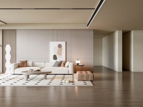 Sofa Coffee table Wall panel Living Combination 19 3Dモデル