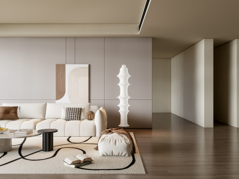 Sofa Coffee table Wall panel Living Combination 19 3Dモデル