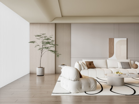 Sofa Coffee table Wall panel Living Combination 19 3Dモデル