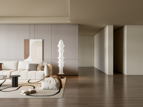 Sofa Coffee table Wall panel Living Combination 19 3Dモデル