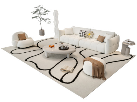 Sofa Coffee table sofa combination 5 3Dモデル