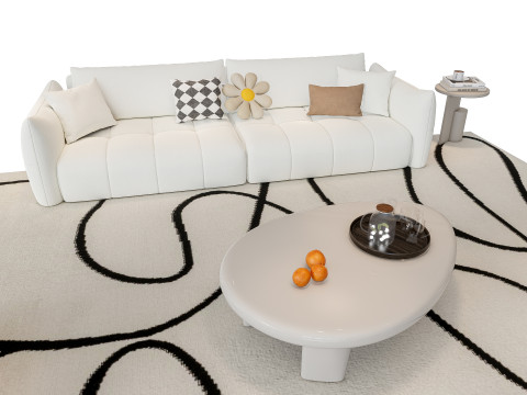 Sofa Coffee table sofa combination 5 3D Model