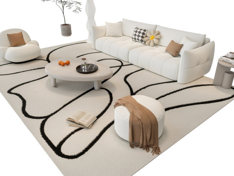 Sofa Coffee table sofa combination 5 3D Model