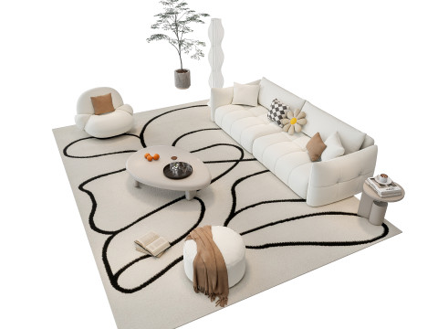 Sofa Coffee table sofa combination 5 3D Model