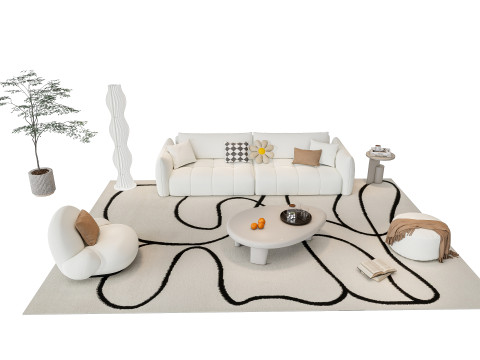 Sofa Coffee table sofa combination 5 3D Model