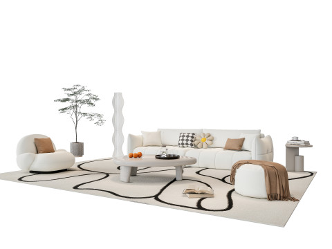 Sofa Coffee table sofa combination 5 3D Model