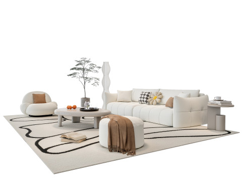 Sofa Coffee table sofa combination 5 3D Model