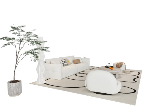 Sofa Coffee table sofa combination 5 3D Model