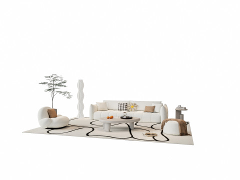 Sofa Coffee table sofa combination 5 3D Model