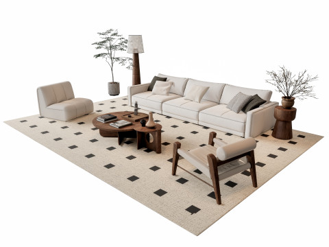 Sofa Coffee table sofa combination 6 3D Model