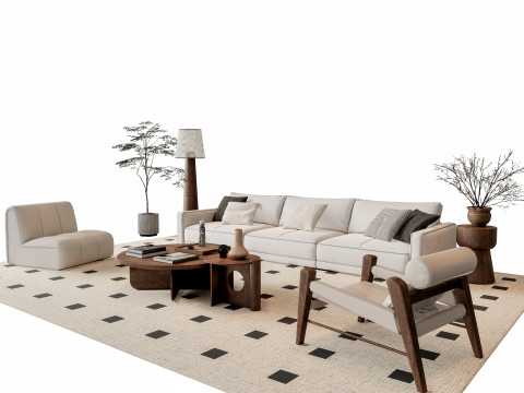Sofa Coffee table sofa combination 6 3Dモデル