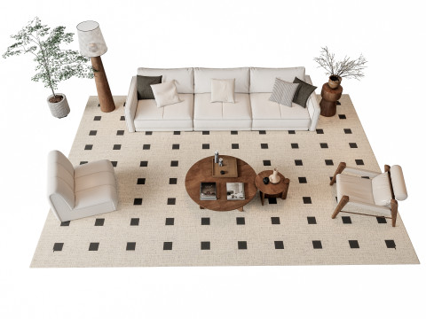 Sofa Coffee table sofa combination 6 3Dモデル
