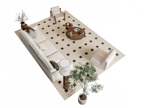 Sofa Coffee table sofa combination 6 3Dモデル