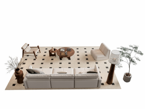 Sofa Coffee table sofa combination 6 3Dモデル