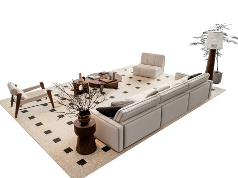 Sofa Coffee table sofa combination 6 3Dモデル