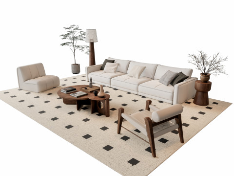 Sofa Coffee table sofa combination 6 3Dモデル