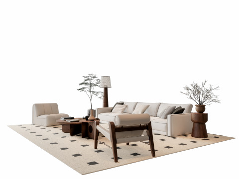 Sofa Coffee table sofa combination 6 3Dモデル