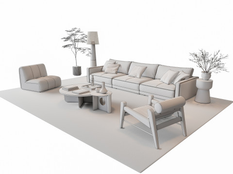 Sofa Coffee table sofa combination 6 3Dモデル