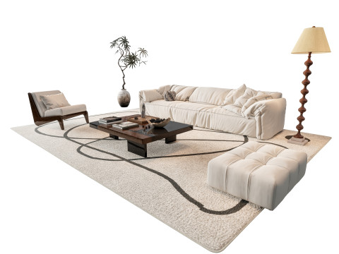 Sofa Coffee table sofa combination 7 3Dモデル
