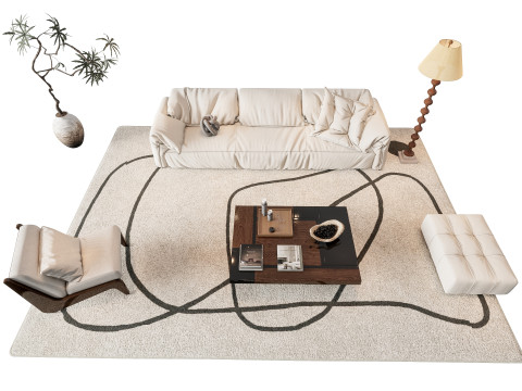 Sofa Coffee table sofa combination 7 Modèle 3D
