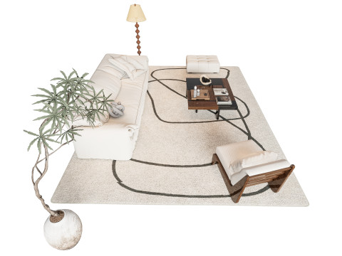Sofa Coffee table sofa combination 7 Modèle 3D