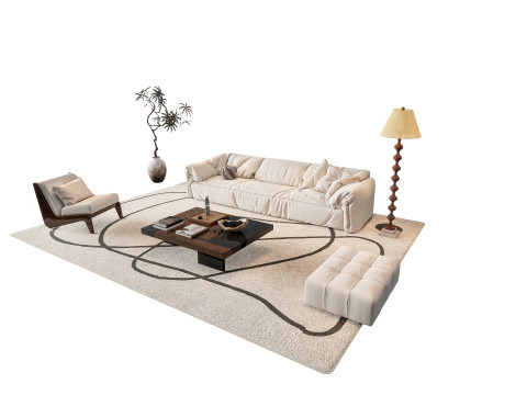 Sofa Coffee table sofa combination 7 Modèle 3D