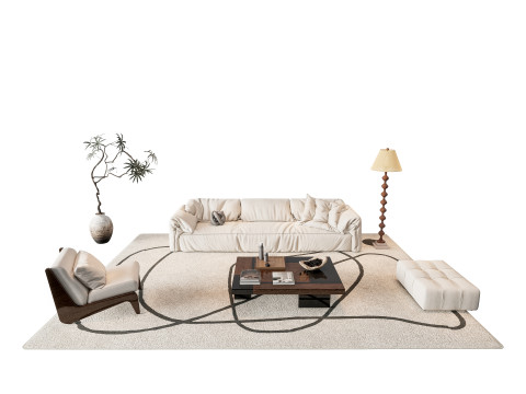 Sofa Coffee table sofa combination 7 Modèle 3D