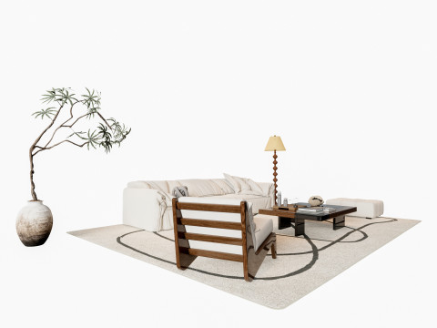 Sofa Coffee table sofa combination 7 Modèle 3D