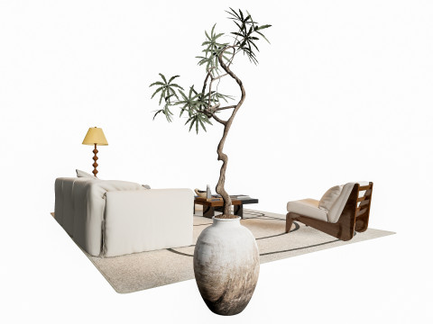 Sofa Coffee table sofa combination 7 Modèle 3D