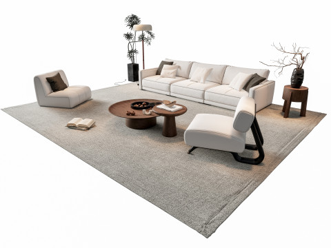 Sofa Coffee table sofa combination 8 3Dモデル