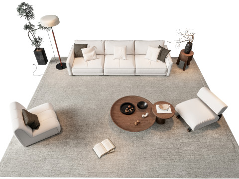 Sofa Coffee table sofa combination 8 3Dモデル