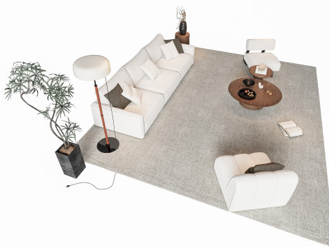 Sofa Coffee table sofa combination 8 3Dモデル