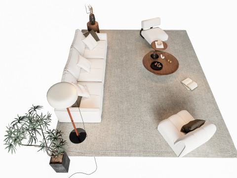 Sofa Coffee table sofa combination 8 3Dモデル
