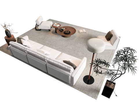 Sofa Coffee table sofa combination 8 3Dモデル
