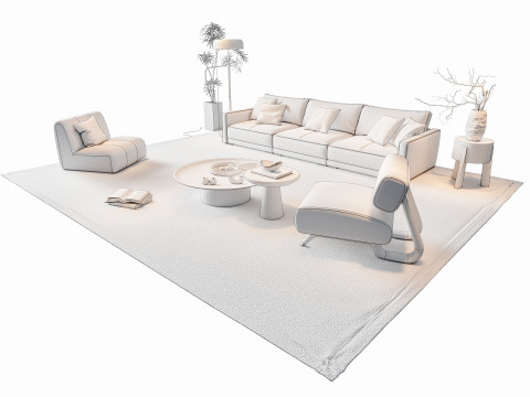 Sofa Coffee table sofa combination 8 3Dモデル