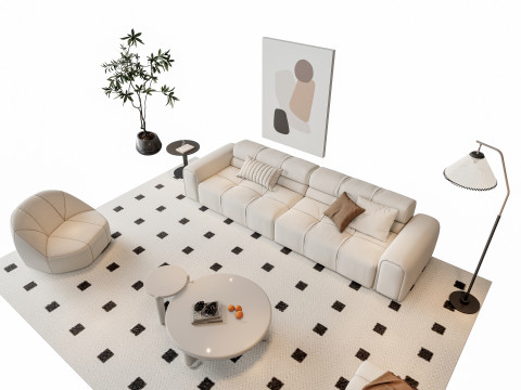 Sofa Coffee table sofa combination 9 3Dモデル